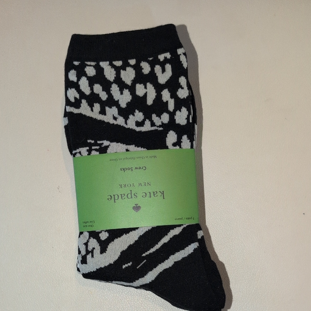 Kate Spade Black and White Patterned Socks